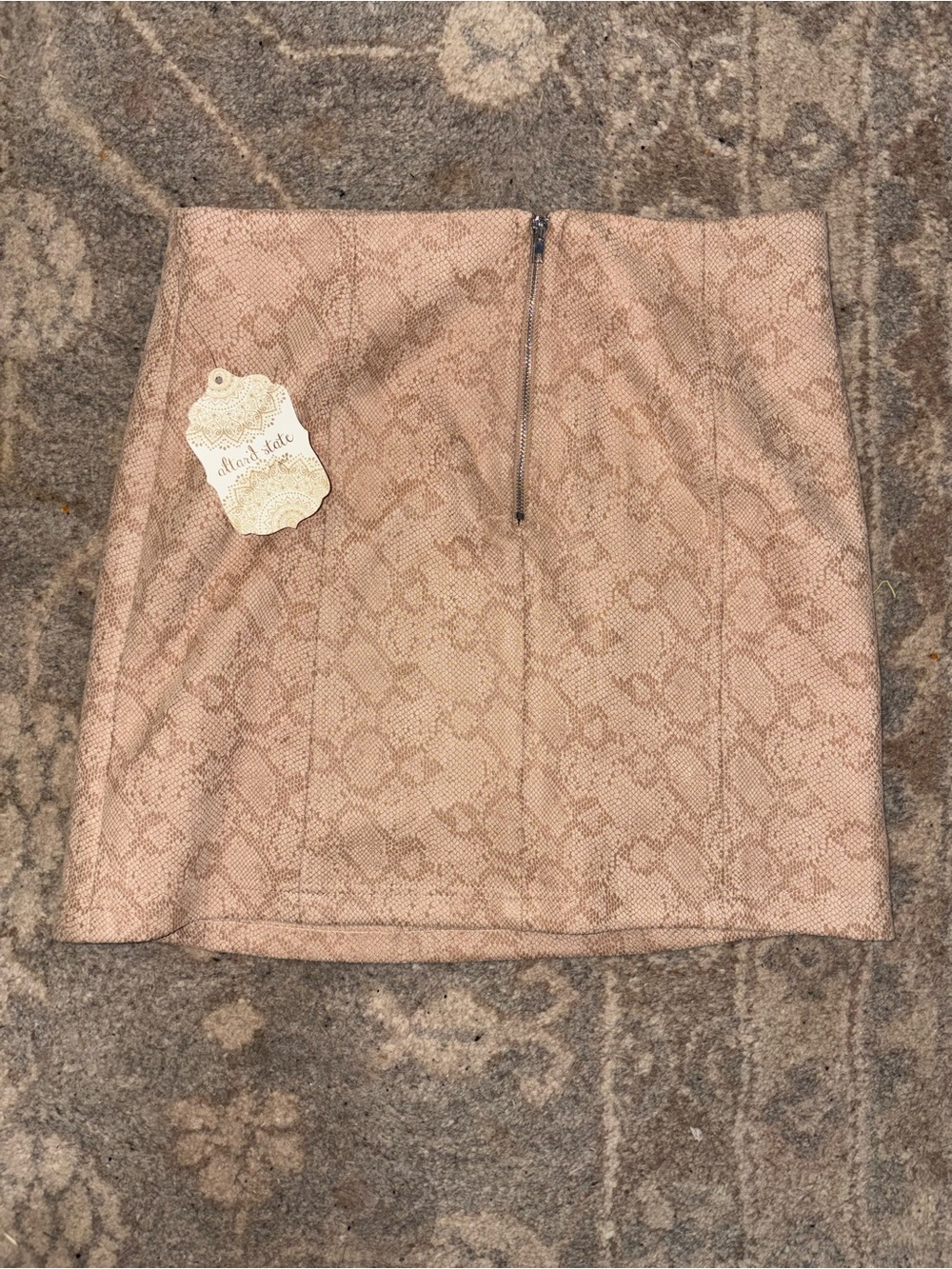 Altar'd State snakeskin-patterned mini skirt 
NWT